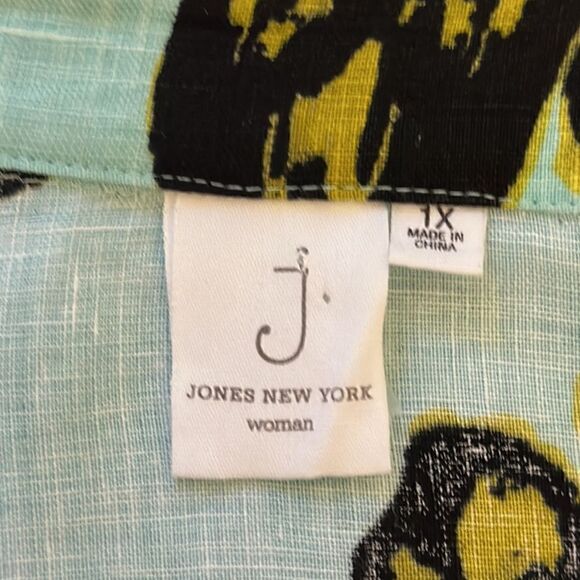 NEW jones New York women’s Linen floral one button light jacket size 1X - Picture 6 of 10